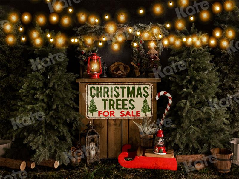 Kate Christmas Backdrop Outdoor Xmas Tree Light Designed by Uta Mueller Photography