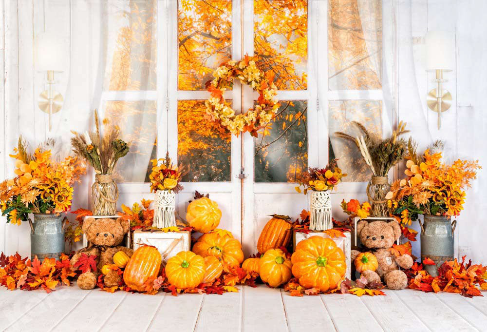 Kate Autumn Backdrop Birthday Boho Pumpkin Designed by Emetselch