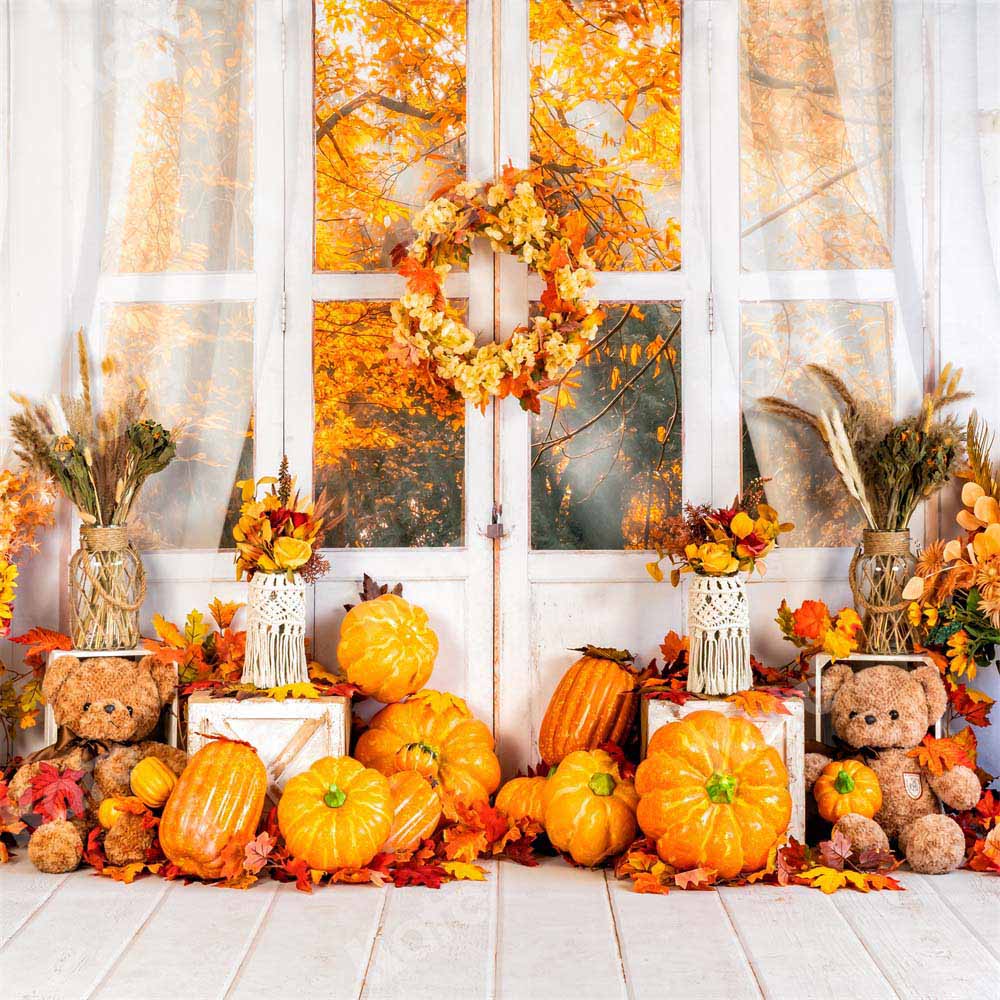 Kate Autumn Backdrop Birthday Boho Pumpkin Designed by Emetselch