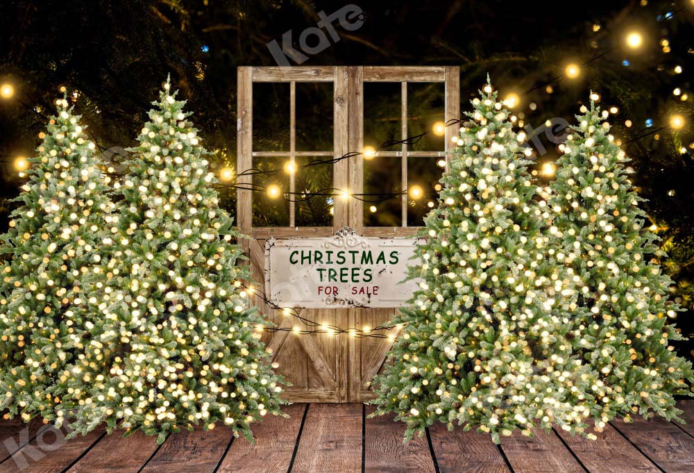Kate Christmas Backdrop Xmas Park Tree Designed by Emetselch