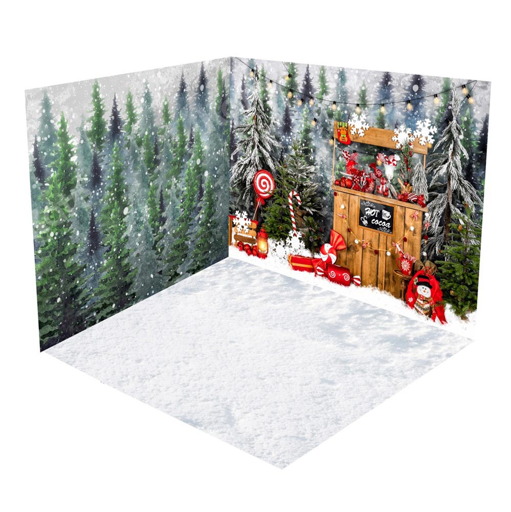 Kate Christmas Outdoor Hot Cocoa Trees Room Set(8ftx8ft&10ftx8ft&8ftx10ft)