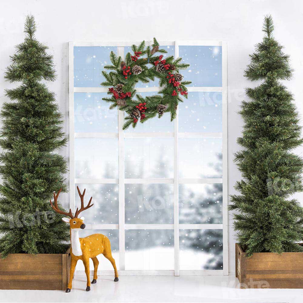 Kate Winter Backdrop Christmas Tree Window Designed by Emetselch