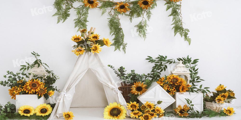 Kate Sunflower Backdrop Tent Camping Boho Designed by Emetselch