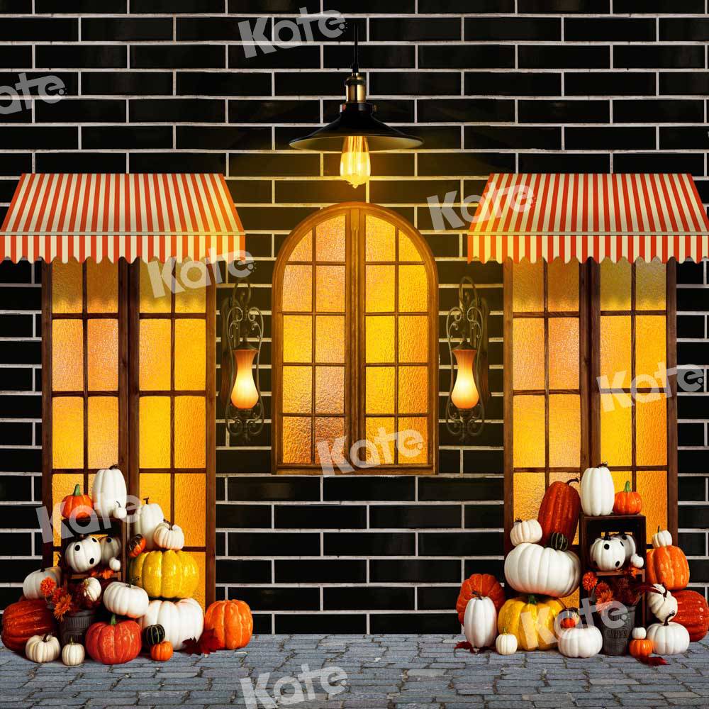 Kate Autumn Backdrop Night Pumpkin Store Thanksgiving Day Designed by Emetselch