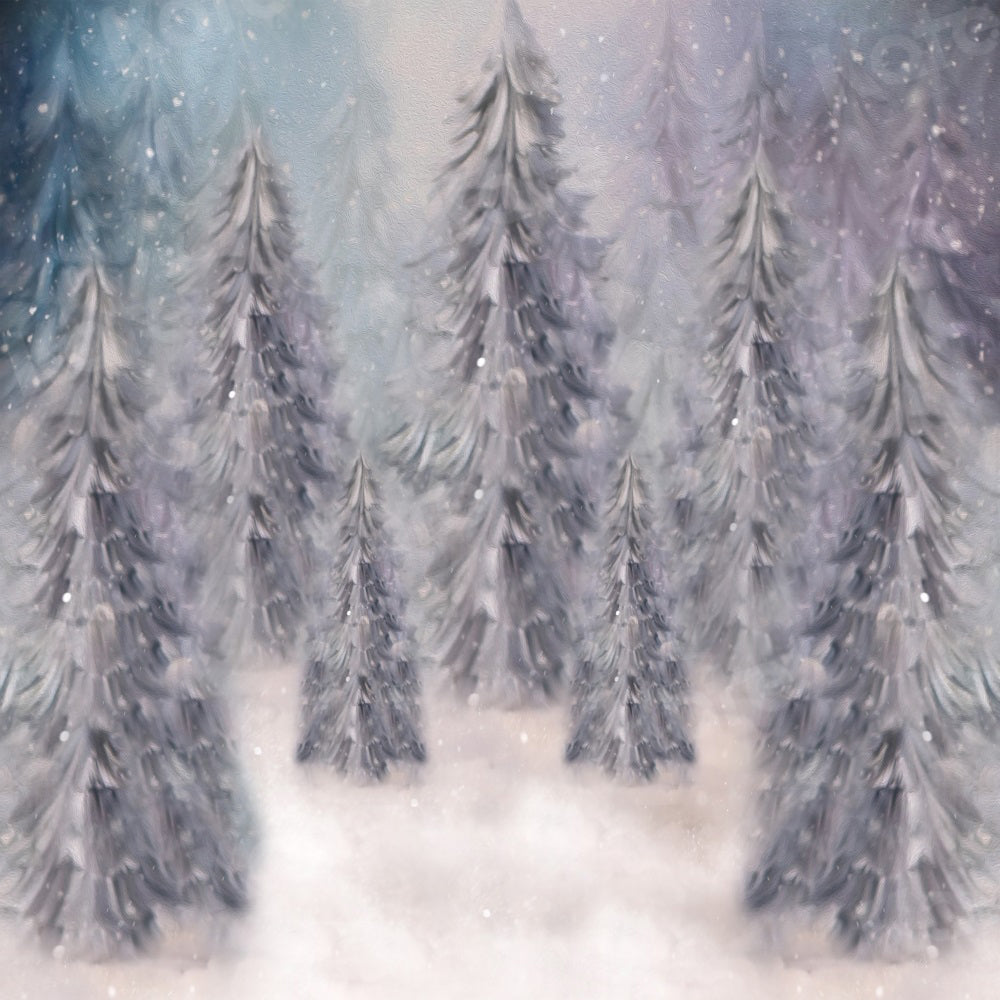 Kate Christmas Backdrop Winter Snow Forest Storm for Photography