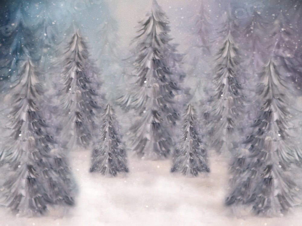 Kate Christmas Backdrop Winter Snow Forest Storm for Photography