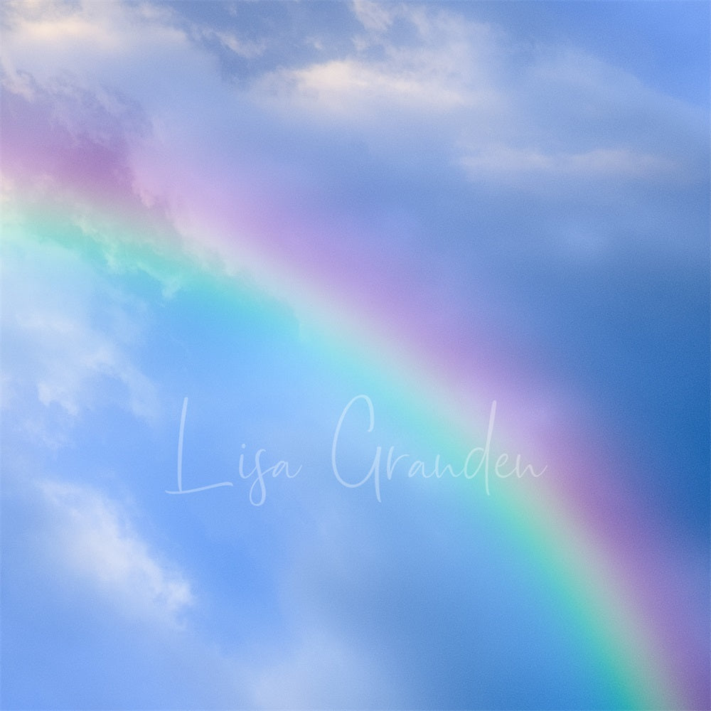 Kate Blue Sky Summer Rainbow Backdrop for Photography Designed by Lisa Granden