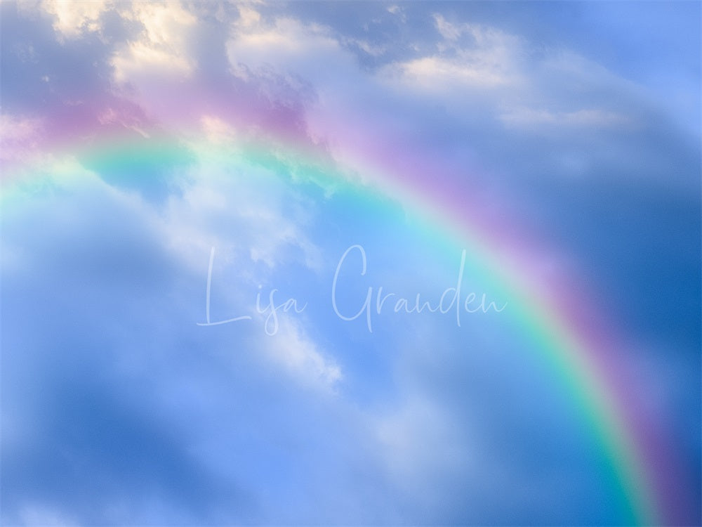 Kate Blue Sky Summer Rainbow Backdrop for Photography Designed by Lisa Granden