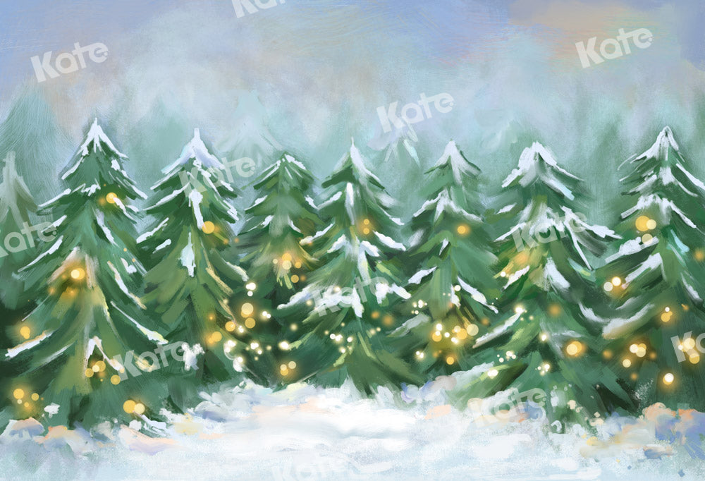 Kate Christmas Tree Backdrop Light Spot Snow Designed by GQ