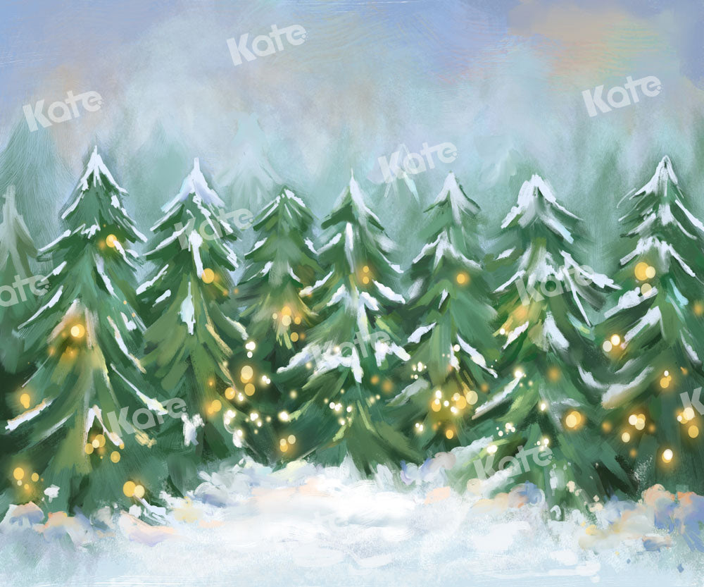 Kate Christmas Tree Backdrop Light Spot Snow Designed by GQ