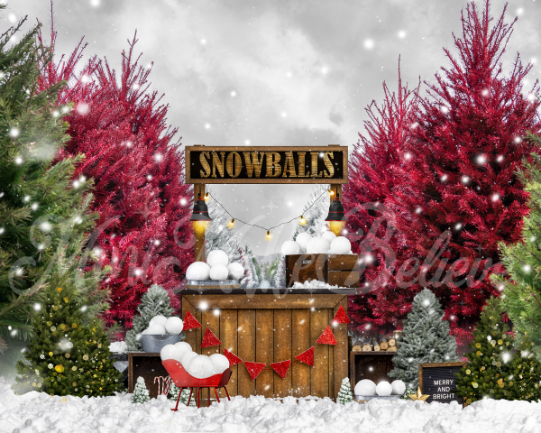 Kate Christmas Snowball Stand Backdrop Winter Designed by Mini MakeBelieve