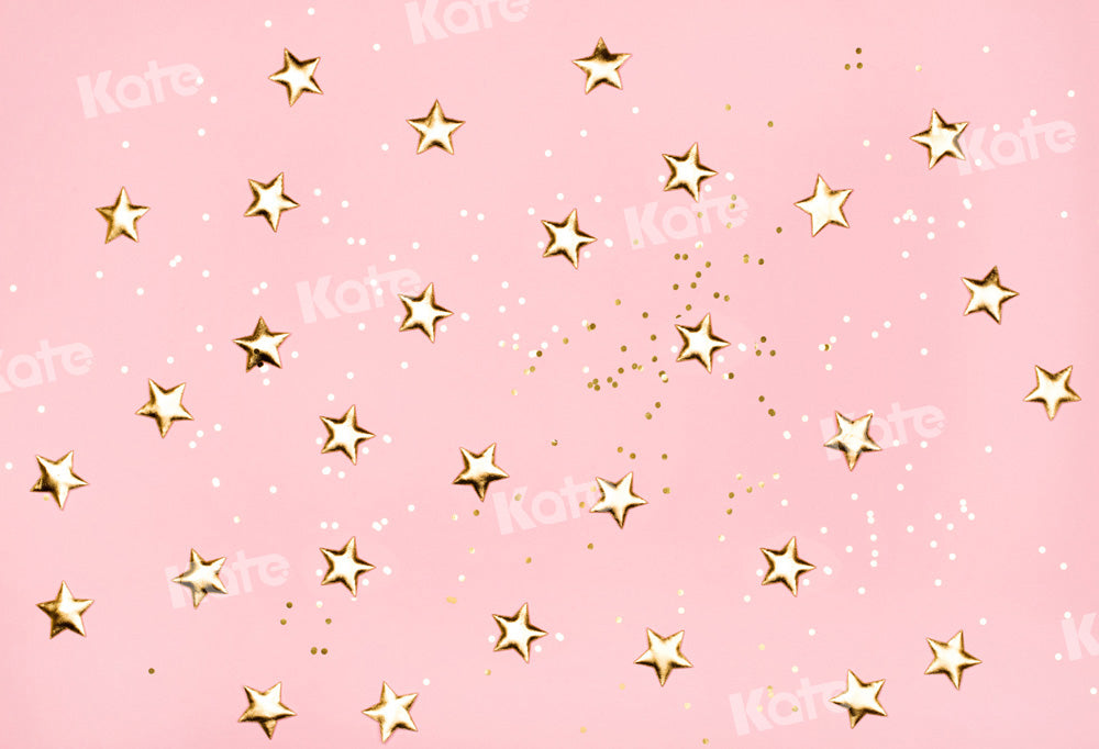 Kate Pink Backdrop Girl Golden Star Designed by Chain Photography