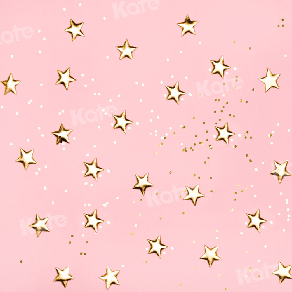 Kate Pink Backdrop Girl Golden Star Designed by Chain Photography