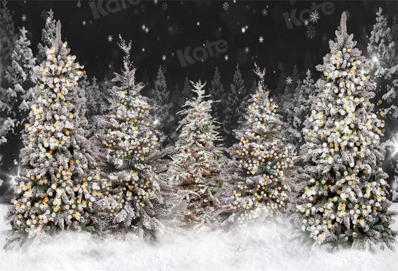Kate Christmas Backdrop Forest Snow Night for Photography