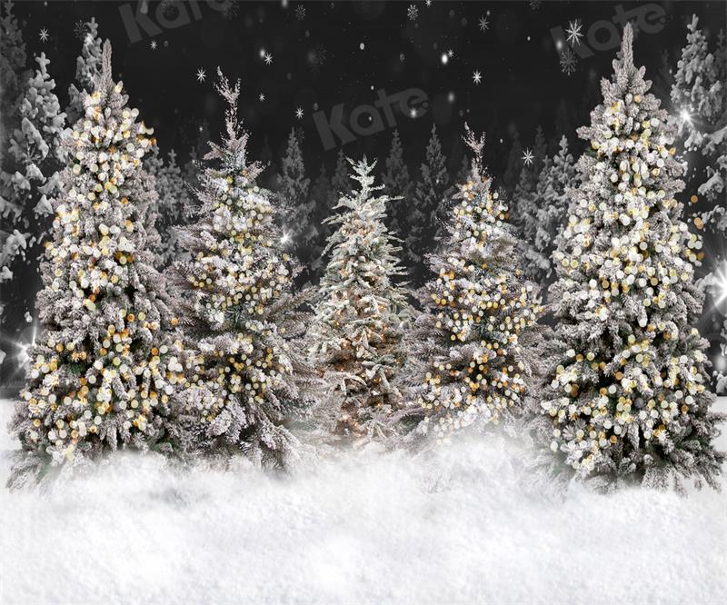 Kate Christmas Backdrop Forest Snow Night for Photography