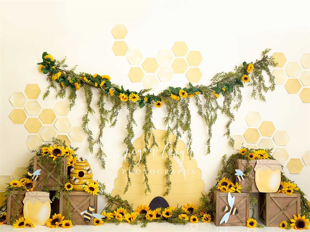 Kate Summer Honey Bee Backdrop for Photography Designed by Megan Leigh Photography