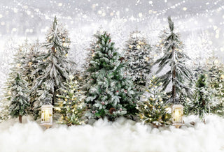 Fondo de Navidad con árboles en un parque nevado diseñado por Emetselch