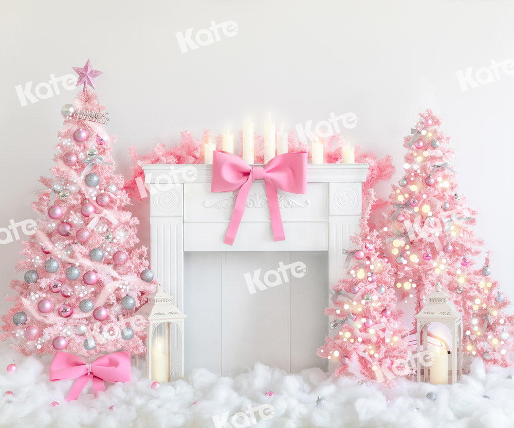 Kate Christmas Backdrop Fireplace Pink Tree Princess Designed by Emetselch
