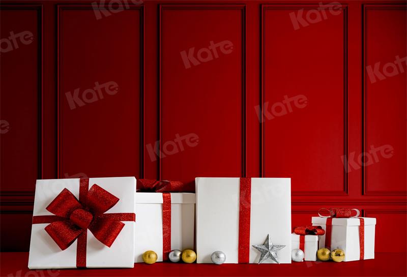 Kate Vintage Backdrop Christmas Red Wall Gifts for Photography
