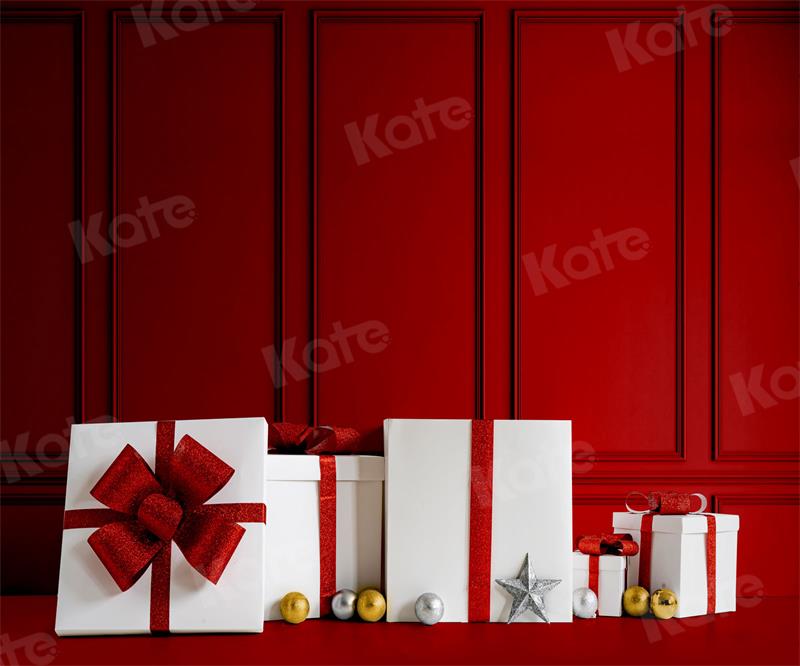 Kate Vintage Backdrop Christmas Red Wall Gifts for Photography