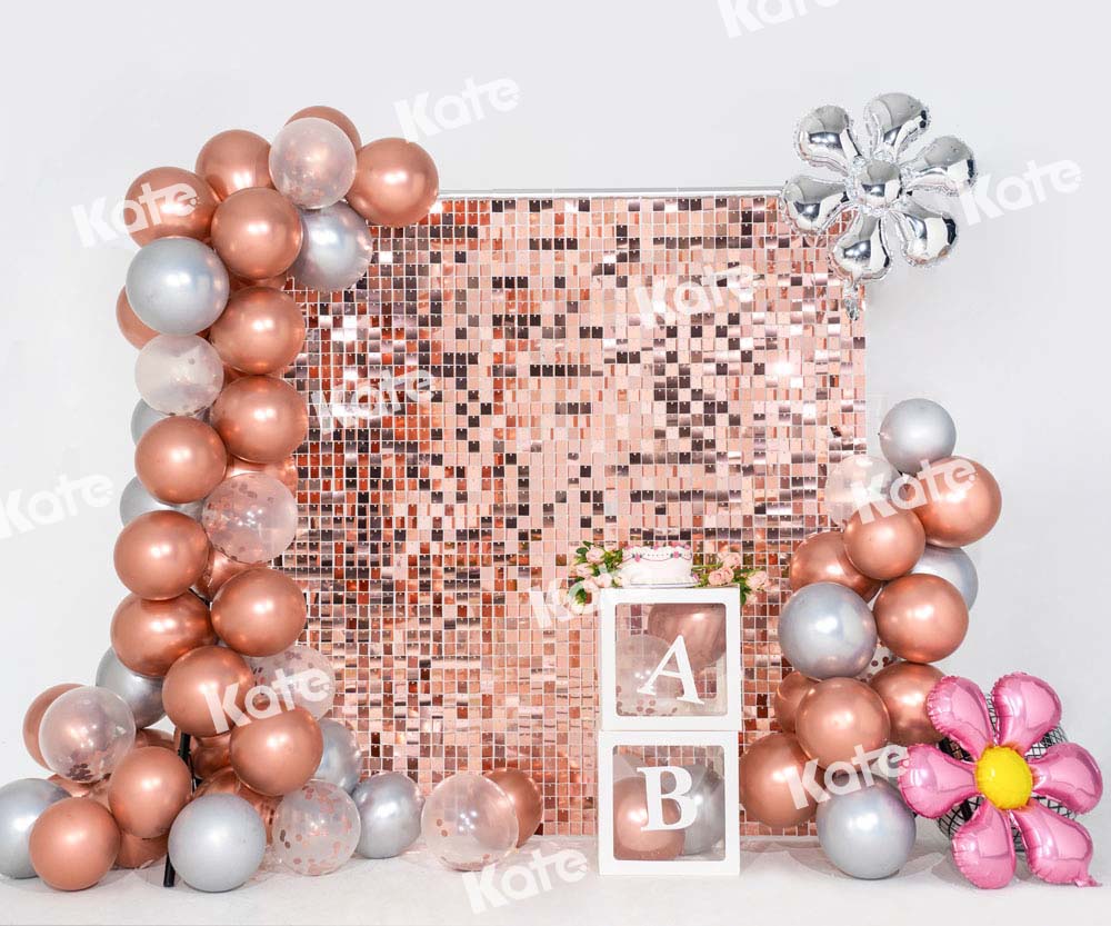 Kate Birthday Backdrop Balloons Chocolate Sequin Wall Party AB Designed by Emetselch