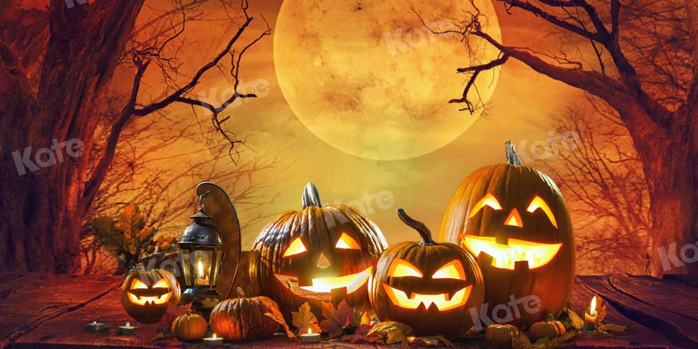 Spooky Halloween Jack-O-Lantern Backdrop