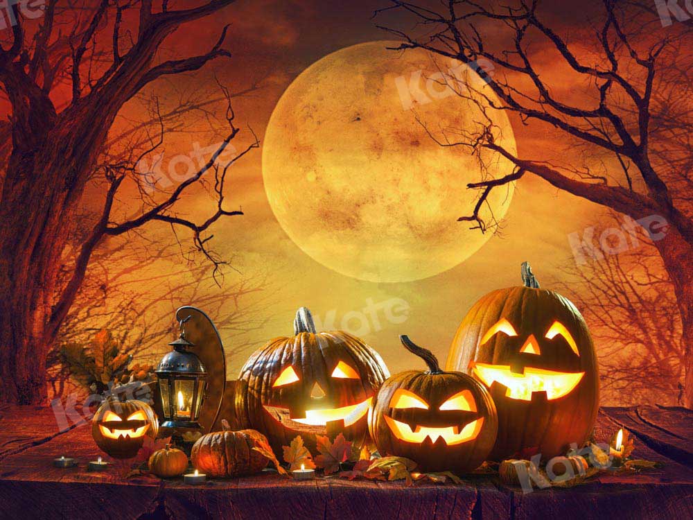 Spooky Halloween Jack-O-Lantern Backdrop