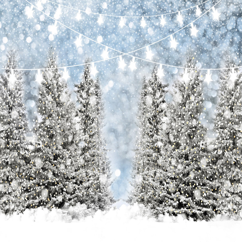 Kate Winter Backdrop Bokeh Tree Snow Light for Photography