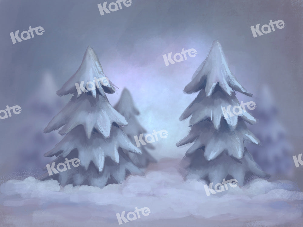 Kate Christmas Tree Backdrop Snow Night Art Designed by GQ