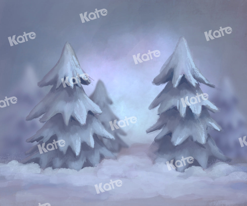 Kate Christmas Tree Backdrop Snow Night Art Designed by GQ