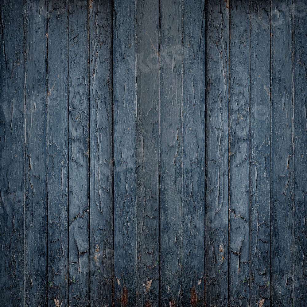 Kate Shabby Wood Wall Backdrop Blue Grain for Photography