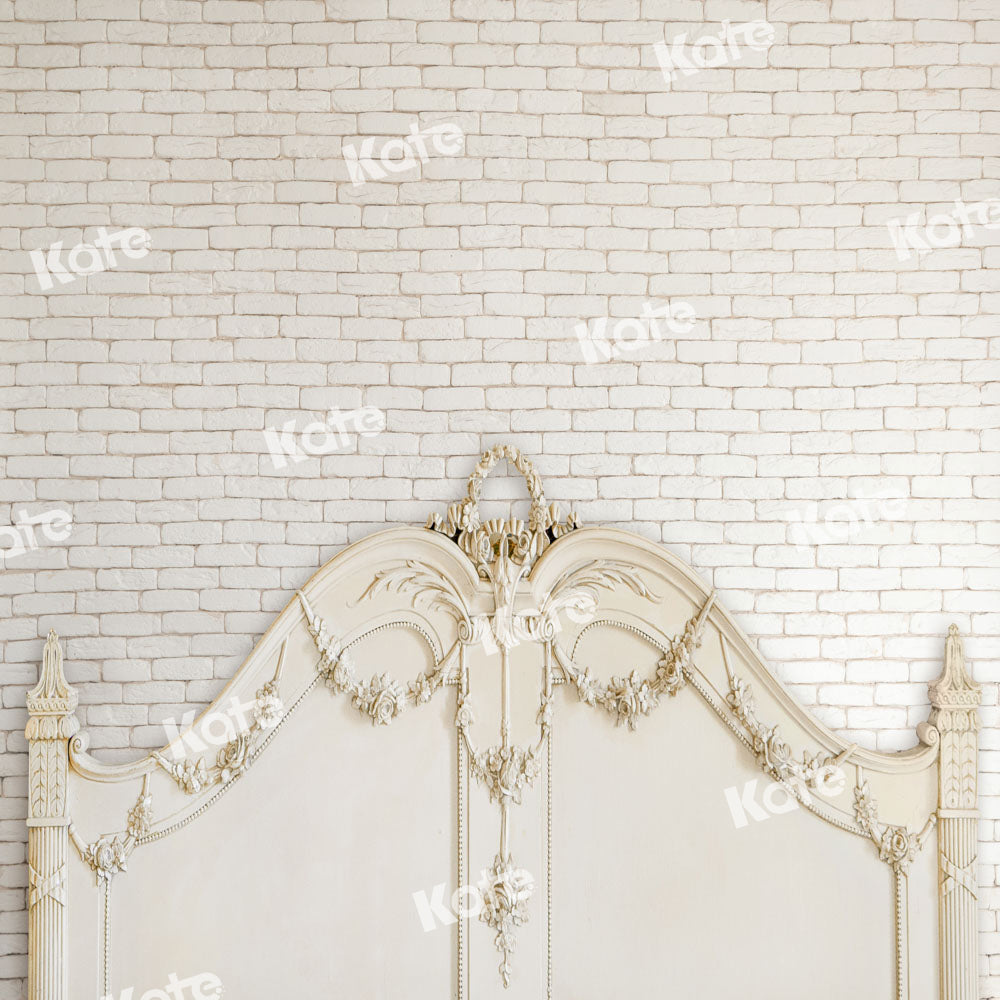 Kate Headboard Backdrop Brick Wall Beige Designed by Chain Photography