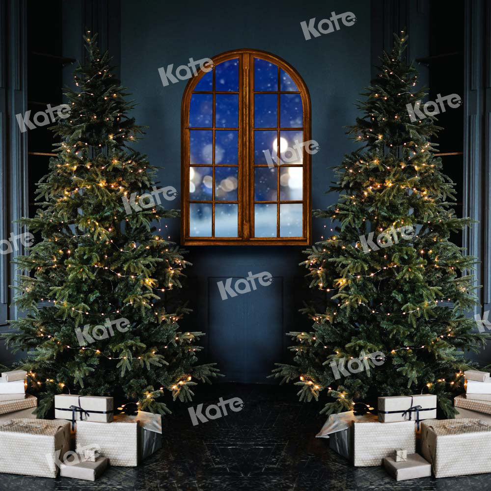 Kate Christmas Backdrop Window Night Gift Box Designed by Chain Photography