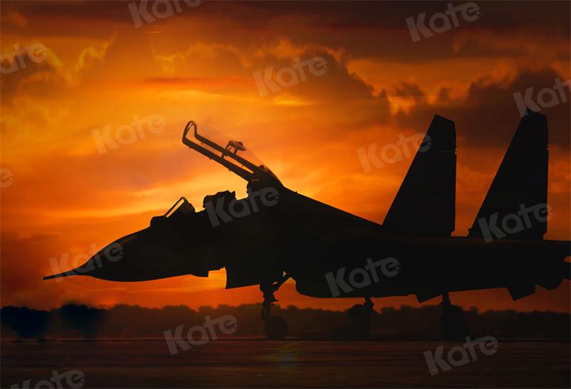 Kate Top gun plane Backdrop Birthday Boy Sunset for Photography