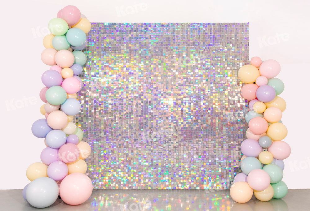 Kate Birthday Backdrop Fantasy Party Balloons Printed Shiny Sequins Designed by Emetselch