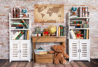 Terug naar school achtergrond Teddybeer Wit Kast Ontworpen door Emetselch