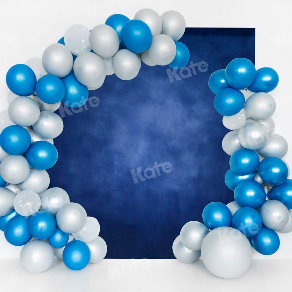 Kate Balloons Birthday Backdrop Dark Blue Designed by Chain Photography