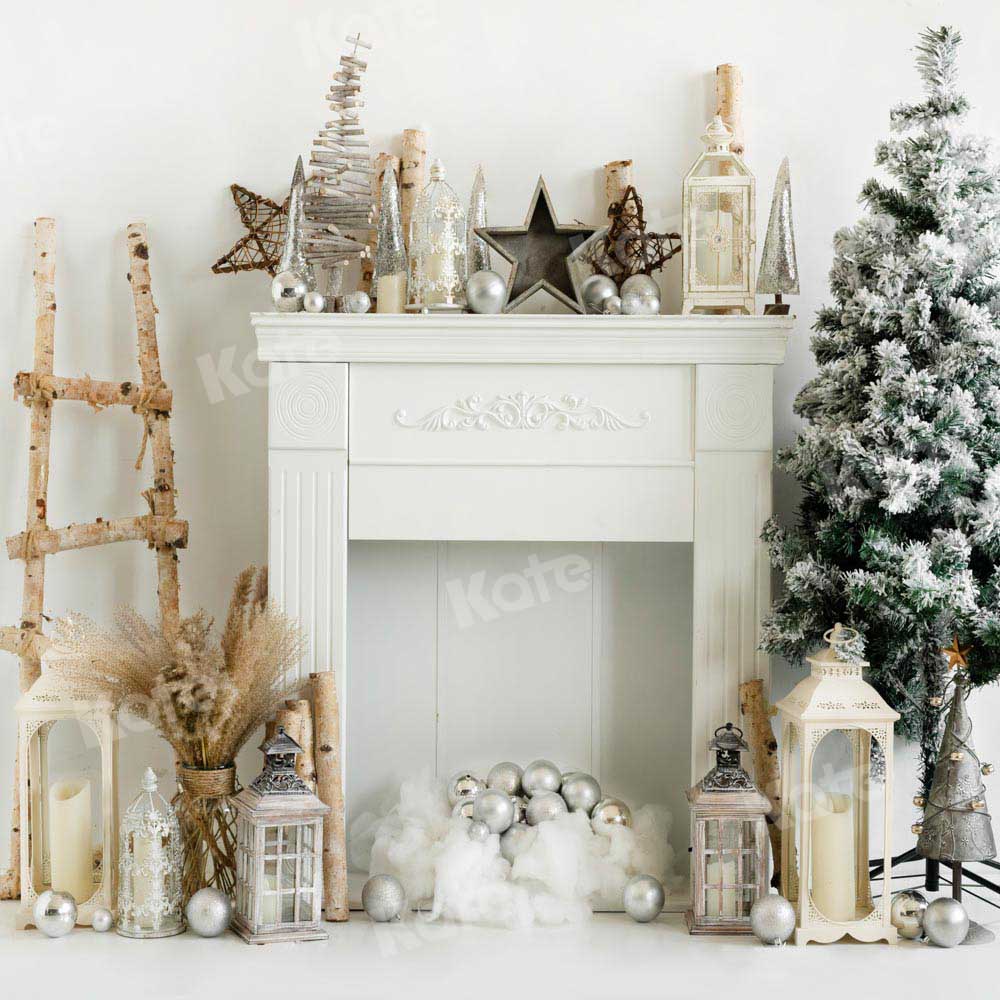 Kate Christmas Backdrop Fireplace Tree Star Designed by Emetselch