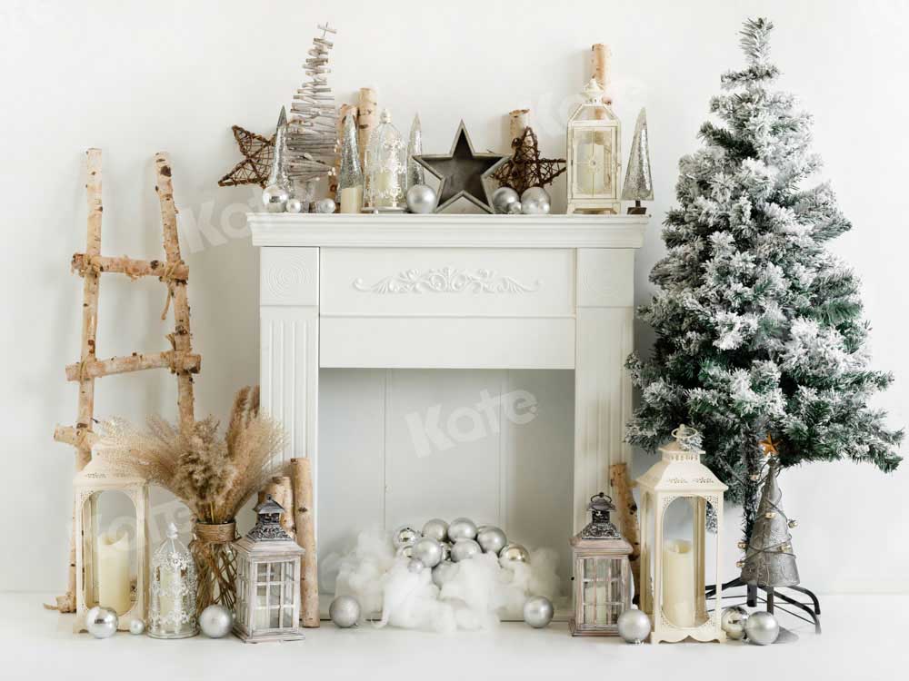 Kate Christmas Backdrop Fireplace Tree Star Designed by Emetselch