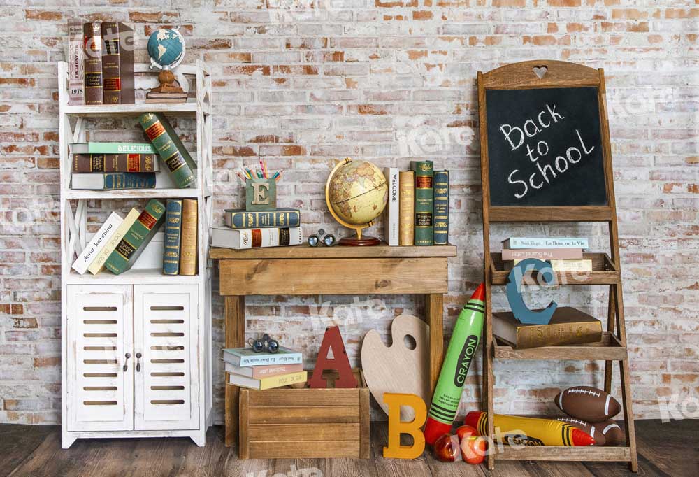 Kate Back to School Backdrop White Cabinet Classroom Designed by Emetselch