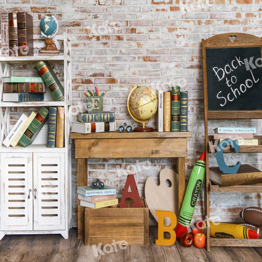 Kate Back to School Backdrop White Cabinet Classroom Designed by Emetselch
