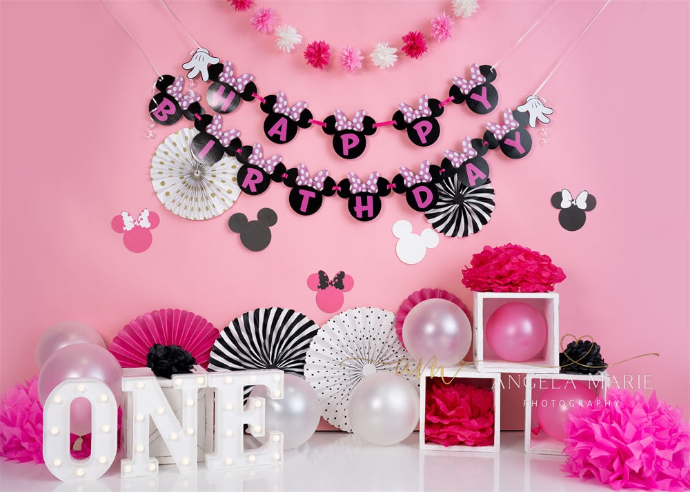 Kate Pink Mouse Backdrop Designed by Angela Marie Photography