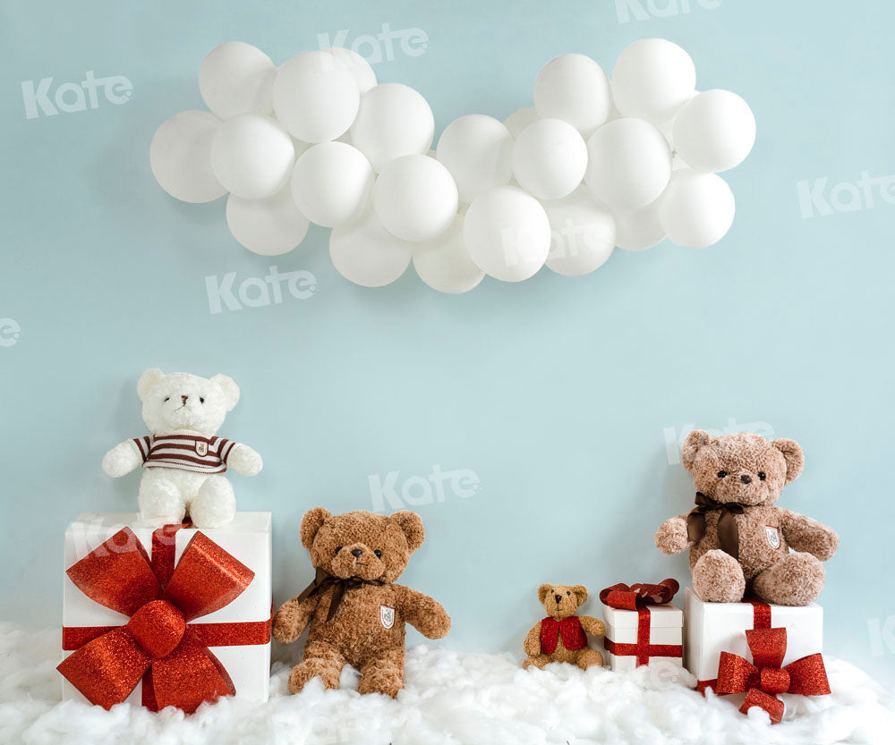 Kate Birthday Balloons Backdrop Teddy Bear Gift Box Designed by Emetselch