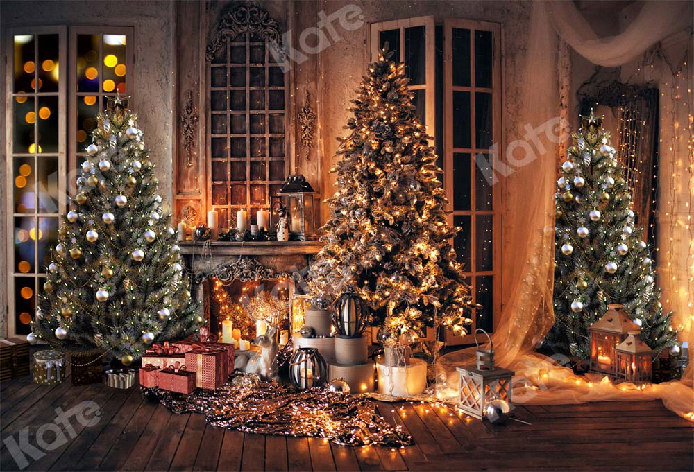 Kate Christmas Room Backdrop Tree Warm by Chain Photography
