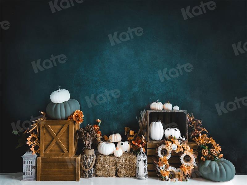 Kate Autumn Backdrop Dark Blue Pumpkin Designed by Uta Mueller Photography
