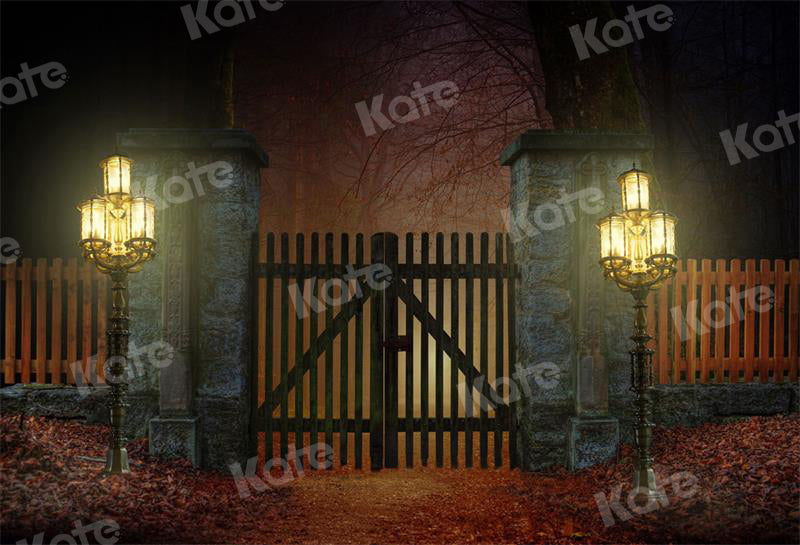 Kate Halloween Backdrop Manor Gate for Photography