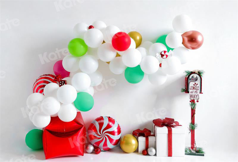 Kate Christmas Backdrop Balloons Candy Email Box for Photography