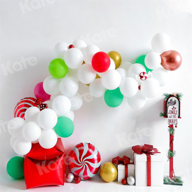 Kate Christmas Backdrop Balloons Candy Email Box for Photography