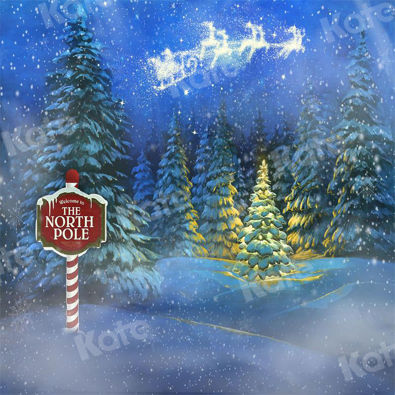 Kate Winter Backdrop Christmas Trees The North Pole for Photography