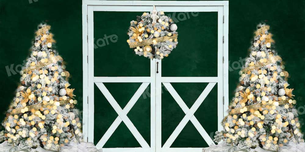 Kate Christmas Backdrop Tree Green Wall Designed by Chain Photography